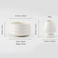 Nouveau design moderne, kit de préparation du thé matcha en céramique blanche, outils, logo personnalisé, vente en gros, ensemble de fouets à matcha