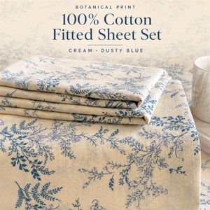 Parure de draps en <span class=keywords><strong>coton</strong></span> naturellement frais et doux 400TC de style vintage avec poche élastique de 14 pouces, convient aux matelas jusqu'à 16 pouces, en <span class=keywords><strong>percale</strong></span> - Product Image 1