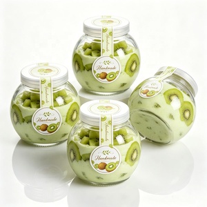 Nouveaux pots en verre en forme de boule pour yaourt glacé, 120 ml et 180 ml, avec couvercles en plastique hermétiques - Product Image 1