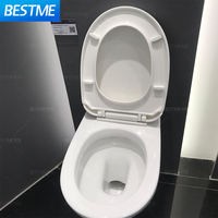 WC suspendu mural monobloc en céramique sans bride, design moderne et compact, pour salle de bain de luxe