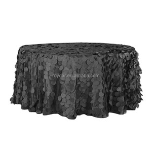 Nappe ronde élégante pour banquet Nappe de mariage en <span class=keywords><strong>taffetas</strong></span> à volants - Product Image 3