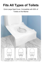 Papier toilette jetable - Écologique, soluble dans l'eau, extra large, emballé individuellement, antidérapant, anti-déchirure, accessoires de voyage