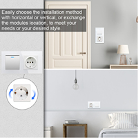 LangYeao 157 Tipo Modular DIY Enchufe de Pared de Vidrio Templado con Interruptor EU, Instalación Horizontal y Vertical, Placa de Pared con Obturador de Seguridad Infantil
