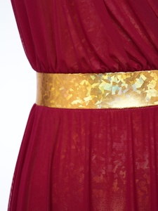 Tenue de danse de salon pour femmes, robe de danse lyrique, justaucorps métallisé, robe pour la louange, la prière et les spectacles de danse liturgique - Product Image 4