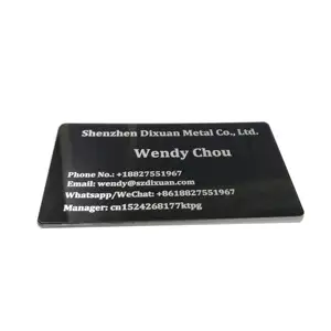 Black High-end Classic Metal Aluminum Customized Logo Sheet Plated Angel Business Gift Anodized Aluminum Business Card Blank