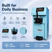 Machine à glace molle professionnelle 12L/H, mini, simple saveur, de comptoir, 1200W avec pompe à air et trémie en acier inoxydable de 8,5L