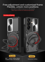 Étui de protection antichoc magnétique avec cache-caméra coulissant pour Samsung Z Fold 7, compatible avec les téléphones pliables Samsung Z Fold 5, 6 et 7