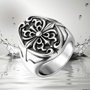 Men's Cross <b>Titanium</b> Steel <b>Ring</b> Space Gray SA650 Everyday Wear Jewelry - Product Image 4