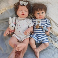 Poupée Reborn Artisanale en Silicone Souple, avec Fonction Boire et Uriner, Utilise l'Eau Potable Ordinaire, 18/20 Pouces, avec Cheveux, pour l'Enseignement des Soins aux Bébés