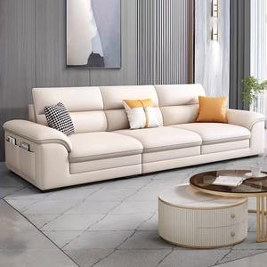लक्जरी आधुनिक शैली लिविंग रूम घर फर्नीचर सफेद रेक्लीयर एल आकार सोफे कोने सोफे कोने सोफे 3 सीटर लाउंज चमड़े के सोफे सेट - Product Image 4
