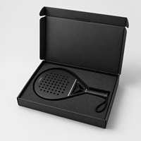 Boîte d'expédition en carton ondulé noir mat recyclable à bas prix, personnalisable avec logo, insert en mousse éponge, pour raquettes de padel et articles sportifs