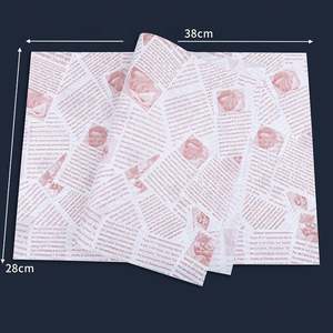 Papier d'emballage alimentaire jetable personnalisé en gros, résistant à la graisse, pour sandwichs, vente chaude, papier à hamburger, enduit de PE - Product Image 2