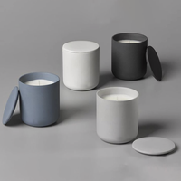 Ventes en gros de pots à bougies en céramique fantaisie pour la décoration de la maison, pas chers, avec couvercle