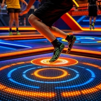 Équipement de parc de trampolines intérieur certifié CE et ASTM |   Conception de flux multi-zones |   Module de jeu interactif à LED |   Solution FEC personnalisée