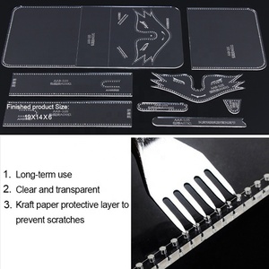 En gros En Cuir À Coudre <span class=keywords><strong>Renard</strong></span> Sacoche Moule Motifs Transparent Acrylique Modèle Pochoirs - Product Image 4