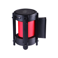 Barrière de file d'attente rétractable en acier inoxydable noir Xuxuan X-MZ2, barrière murale