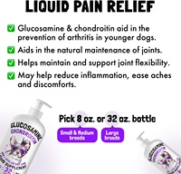 Glucosamine liquide pour chiens, saveur bacon, chondroïtine, MSM, acide hyaluronique, complément K9, formule pour les articulations de la hanche, mobilité articulaire avancée