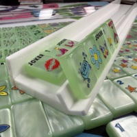 Set Mahjong Harga Grosir Pabrik |   Set Hadiah Permainan Mahjong Premium Amerika dengan Desain Pop Art Hijau Mint dan Logo Kustom