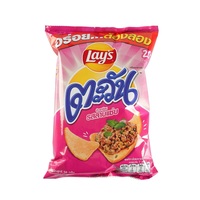 Croustilles de pommes de terre Lays saveur crevettes thaïlandaises, collation asiatique exotique, vente en gros, sac de loisirs en vrac