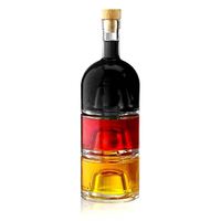 Botella de Vino de Vidrio de Burdeos de 200 ml, Fondo con Depresión Central, Botella de Vidrio Apilable, Cierre de Tapa Metálica