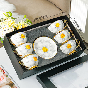 <b>Floral</b> Coffee Cup Set Exquisite Light Luxury Afternoon Tea Set for Personal Gift <b>Box</b> - Product Image 6