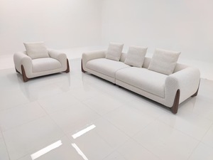 Base <span class=keywords><strong>de</strong></span> madera tapizada, diseño <span class=keywords><strong>de</strong></span> <span class=keywords><strong>dos</strong></span> cojines, sofá <span class=keywords><strong>de</strong></span> sensación contemporáneo - Product Image 4