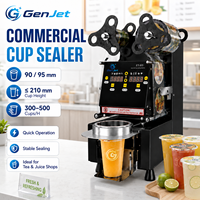 Scelleuse automatique de gobelets commerciale 220V 50Hz, machine électrique de scellage de film pour cafés de thé au lait, boissons à emporter et restaurants