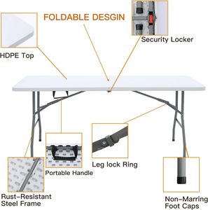 Popular Comfortable <strong>Table</strong>- Collapsible Outdoor <strong>Fold</strong> <strong>up</strong> <strong>Table</strong> - Product Image 3