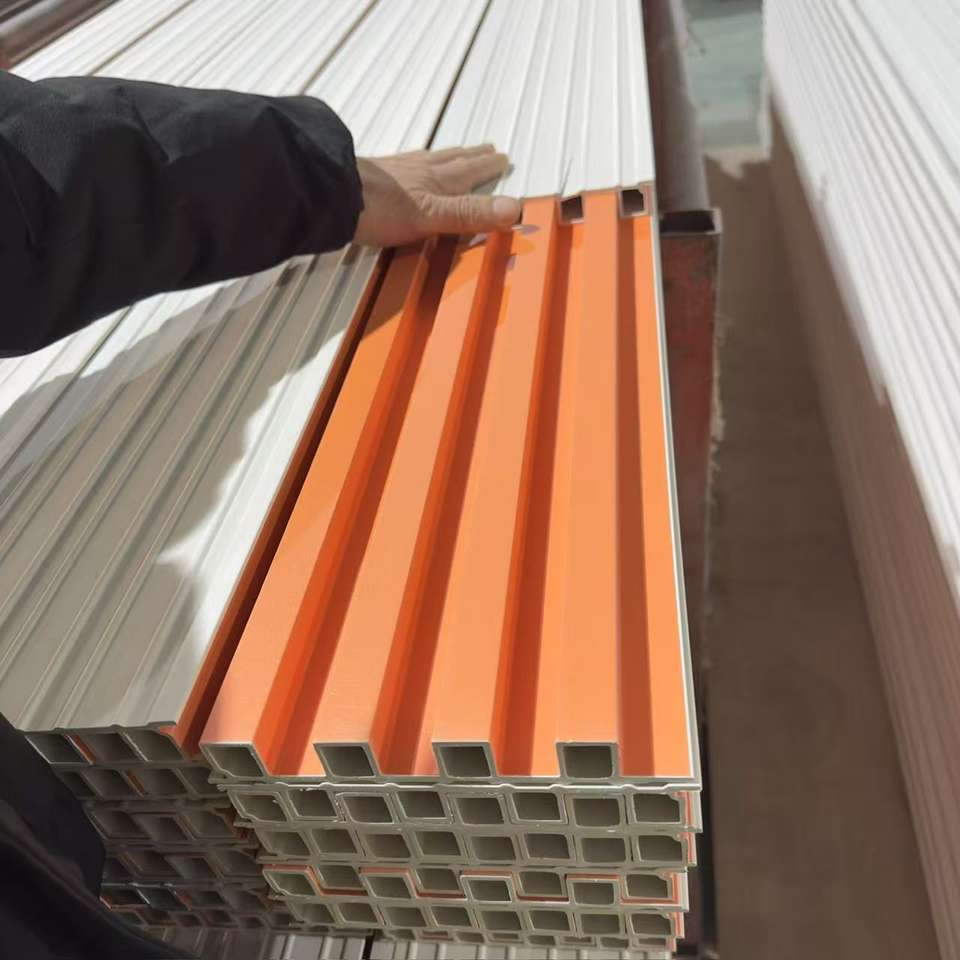Indoor WPC Slat Partition Wall PVC Panels Interior Wall WPC Louver ...