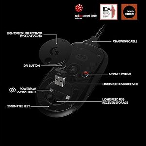 <span class=keywords><strong>Souris</strong></span> de jeu sans fil Logitech G PRO <span class=keywords><strong>HERO</strong></span> 25K 25600 DPI 80g LIGHTSPEED 6 boutons Ambidextre 48h d'autonomie pour Esports PC Mac - Product Image 5