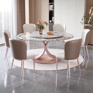 جولة رخامية عصرية بسيطة مع تصميم فاخر دوار 4-6 مقاعد للاستخدام العائلي - Product Image 3