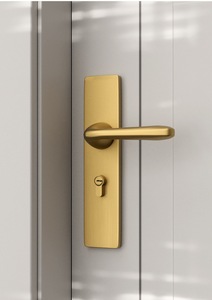 Serrure de <span class=keywords><strong>porte</strong></span> silencieuse magnétique mécanique en aluminium oxydé pour chambre à coucher, utilisation intérieure, noir or, remplacement, design moderne - Product Image 5