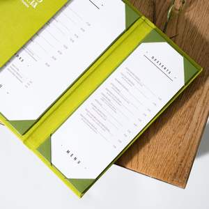 Cubierta de Menú Plegable de Cuero PU Personalizada, Cubiertas de Menú con Interiores Fijos para Restaurante - Product Image 3