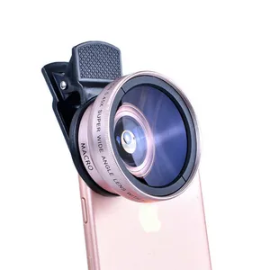 Universal Mobile Phone Rose Gold Silver Aluminum Alloy Wide Angle Macro Lens for Smartphone