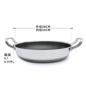 TIANXING resistente a nido d'ape padella a nido d'ape bistecca padella a doppio manico con coperchio in vetro temperato - Product Image 3