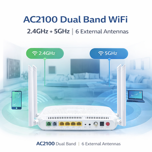 ONU XPON ZC-521T de Señal Potente, 4GE, 2POTS, 1CATV, 6 Antenas Externas, WiFi AC2600, Chip RTL, Actualización del Modelo HG8247H / HG8247H5 - Product Image 4