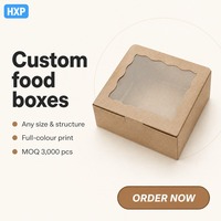 Boîte alimentaire personnalisée en kraft avec fenêtre transparente, emballage à emporter en carton ondulé