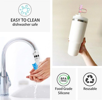 Toptan sevimli ayı silikon 10mm kullanımlık toz geçirmez içme suyu suyu Drinkware saman ucu Charm kapak saman Toppers