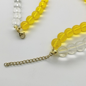 Collar de cuentas de esmalte de la suerte de topacio de cristal blanco de cristal transparente de diseño personalizado hecho a mano de 10mm - Product Image 6
