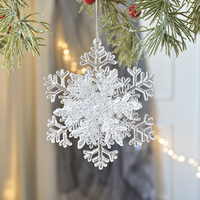 Décorations d'arbre de flocon de neige en acrylique cristal ensemble de glaçons suspendus et ornements pour fournitures de vacances d'arbre de Noël de Noël
