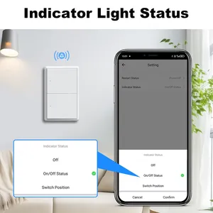 מתג קיר חכם של טויה, תואם WiFi, 1, 2, <span class=keywords><strong>3</strong></span>, 4 כפתורים, דורש חוט אפס, לחיצה פיזית, אפליקציית HomeKit - Product Image 3