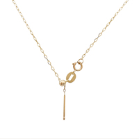 AU375 collana di gioielli raffinati catena 9K oro massiccio catena croce gioielli donna collana in oro cinese oro giallo