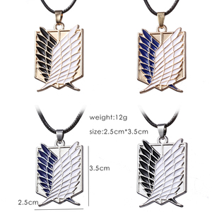 Collane e Ciondoli Attack on Titan <span class=keywords><strong>Ali</strong></span> <span class=keywords><strong>della</strong></span> Libertà in Metallo Unisex con Catena in Pelle Gioielli alla Moda per Bambini in Due Colori - Product Image 3