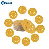 Disque de ponçage en oxyde d'aluminium doré DNSCHIE 5 pouces 8 trous, dureté moyenne, grain P60-P320, épaisseur 1 mm, pour ponceuse orbitale automobile OEM