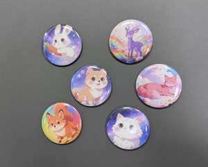Custom Round Kpop Cartoon <b>Anime</b> <b>Plush</b> Badges <b>Plush</b> Tinplate Button Badge Personalized Logo Name Metal Tin Pin Wholesale - Product Image 4