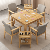 Table carrée en bois massif, table de jeu multi-usages pour cartes et échecs, table à manger carrée pour la maison