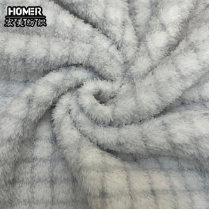 Nhanh Chóng Vận Chuyển Polyester Vải Sherpa Vải Mềm Dài Đống Vải Sang Trọng Với Mô Hình Sọc In Ấn Cho Mùa Đông Homewear Chăn - Product Image 5