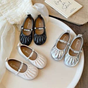 Chaussures Mary Jane en gros pour enfants, nouvelles chaussures décontractées à semelle souple avec perles pour filles, collection printemps, style princesse - Product Image 1