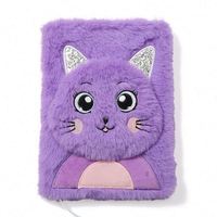 Carnet à spirale A5 imprimé avec couverture en peluche moelleuse et fil de papier, motif animal de dessin animé Kawaii, plusieurs couleurs, 80 feuilles