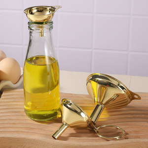 Buytuy Honbu 304 Stainless Steel Gold Cone Funnel Set For Oil Wine Kitchen Dispensing - Product Image 1